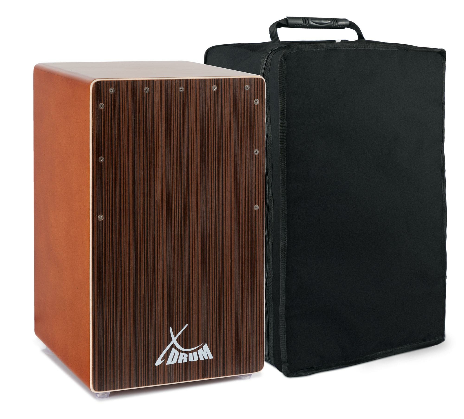 Cajon Professionale Batteria Percussioni Legno Ebano Cacao Bass Port Custodia