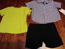 Koala kids Infant Baby Boy 3 Piece Set Tee Shirt Shorts Sz. 6 month