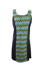 Kensie New Black Multi Sleeveless Scoop-Neck Lace Front Dress M 89