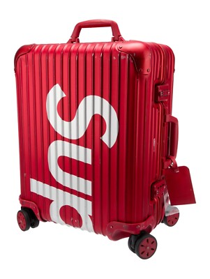 Supreme x Rimowa Topas Multiwheel Suitcase 45L Red 22 x 17.7 x 9.8