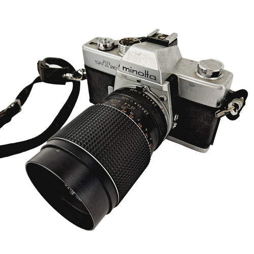 Minolta SRT 201 35mm MD Mount Film Camera Body w/ Super Albinar Auto 1:2.8 135MM