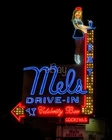 8x10 vintage neon sign for Mel's Drive-in and Celebrity Bar, Hollywood, CA.