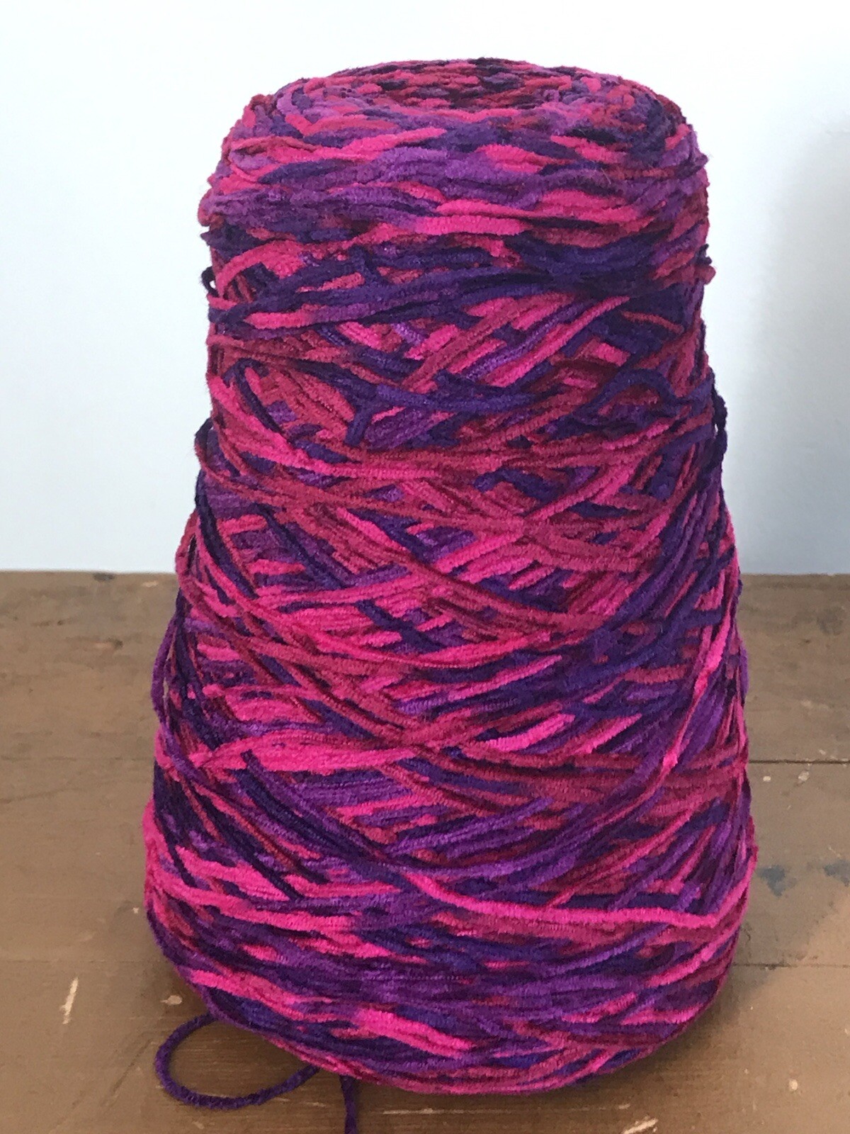 Astro Dye Works Yarn Cone Rayon Chenille Fuchsia Red purple Amethyst USA MADE