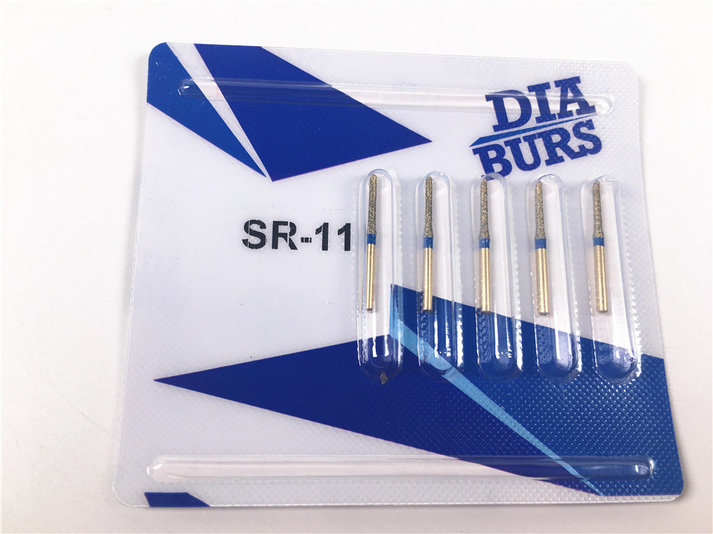 Acmedent Dental Diamond Burs - Plated Gold Series - 5pcs/Card, Polishing & Cutting, FG Shank