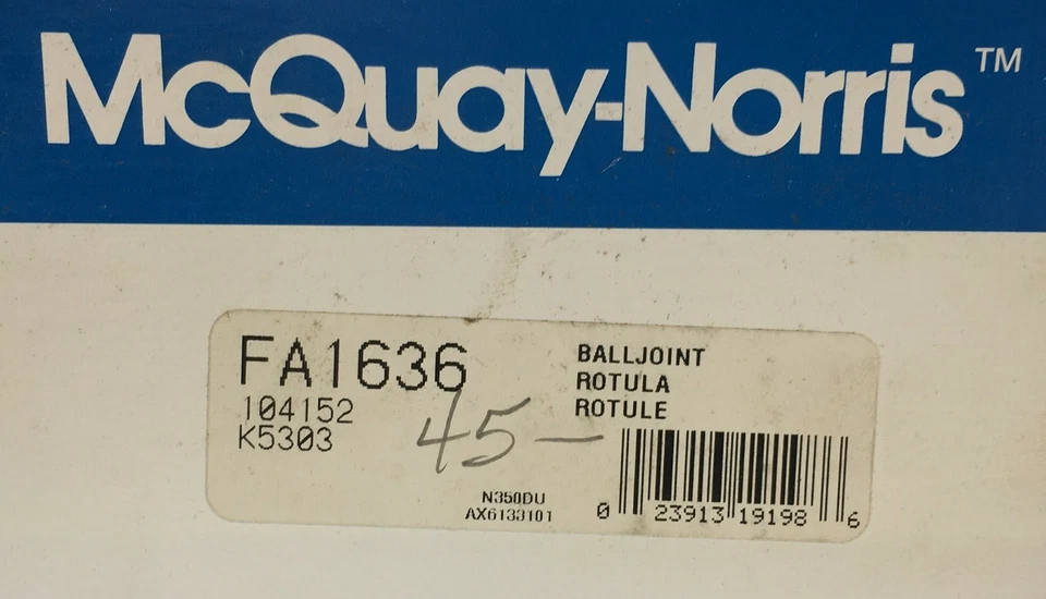 ?Rótula de suspensión McQuay-Norris FA1636 NOS Foto 3 de 3