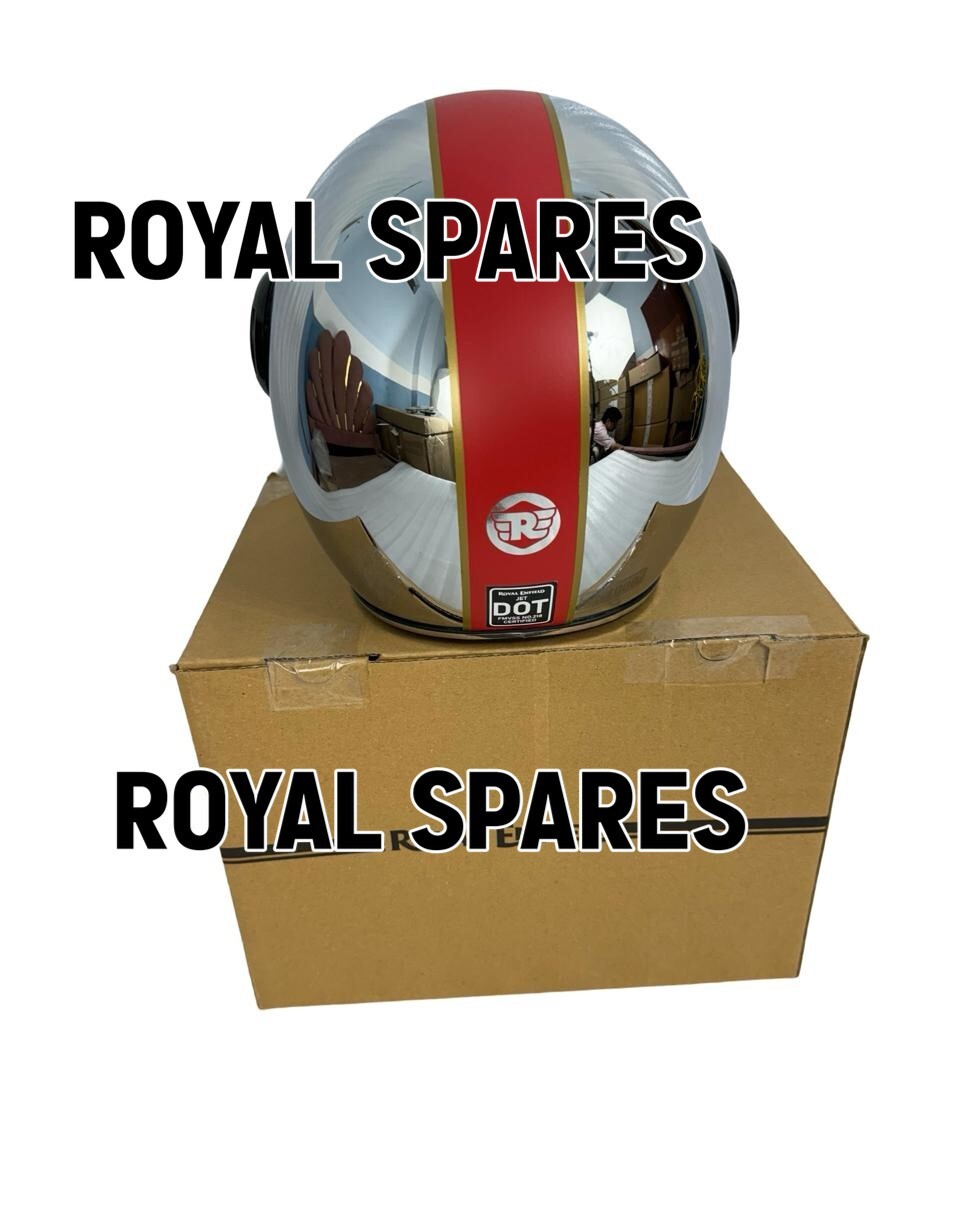 ROYAL ENFIELD CHROME RED OPEN FACE HELMET