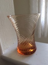 Glas Vase Spiral Design Bernsteinfarben 6,1/4 x 5 Zoll