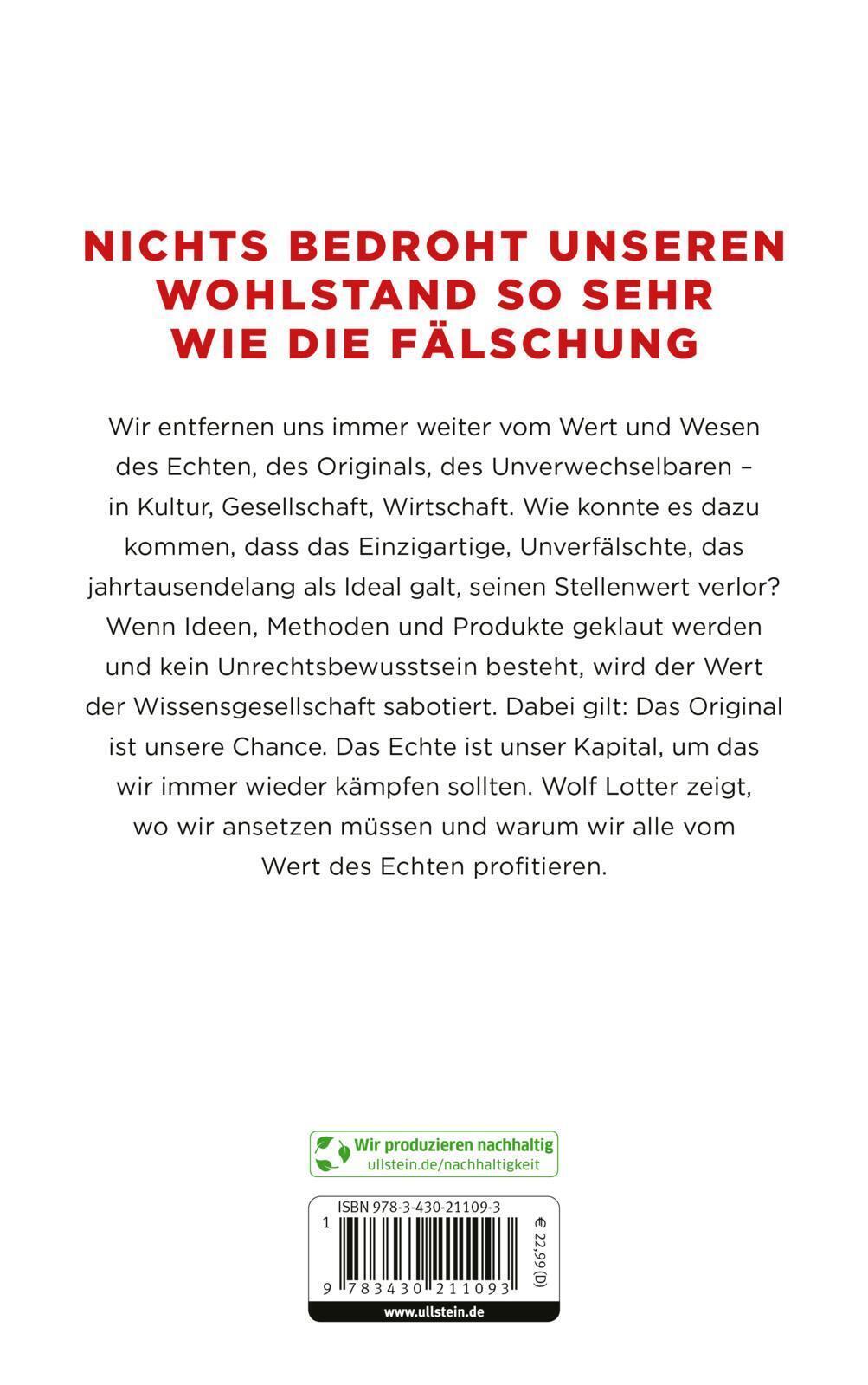 Thumbnail - Echt Wolf Lotter Buch 224 S. Deutsch 2024 Econ Verlag Ean