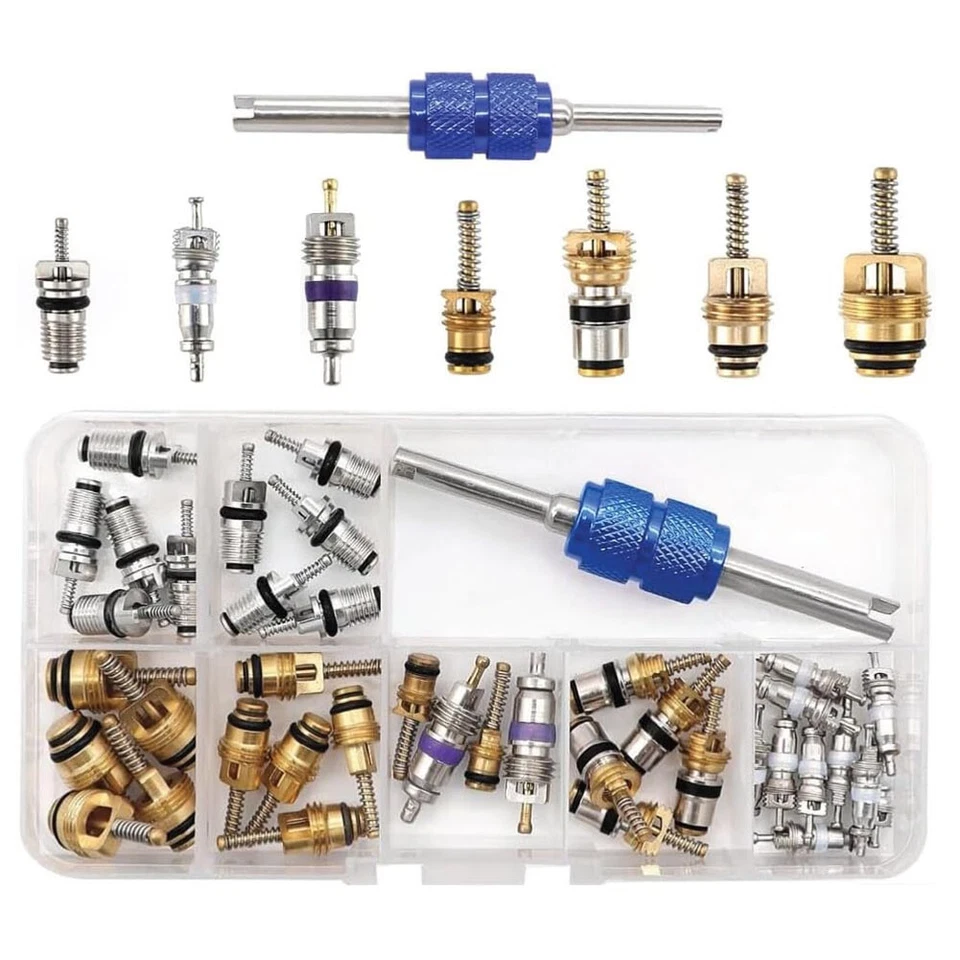 40 peças ferramenta de reparo de ar condicionado de carro R134 R12 kit de válvulas HVAC acessórios automáticos - Imagem 2 de 4