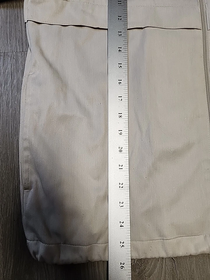 Chaqueta cortavientos vintage Irvine Park beige cremallera completa para hombre pequeña regular Foto 3 de 4