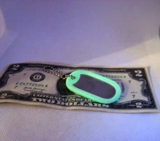 Military Dog Tag Silver Dull Finish + 4" 1n. key Chain + Silencer GLOW IN DARK