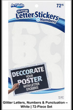 ArtSkills Glitter Letters, Numbers Punctuation White 72-Piece Set