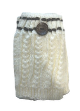 NEW Boot Cuff Ivory brown button Winter Warm Short Boot Cable Knit Legging