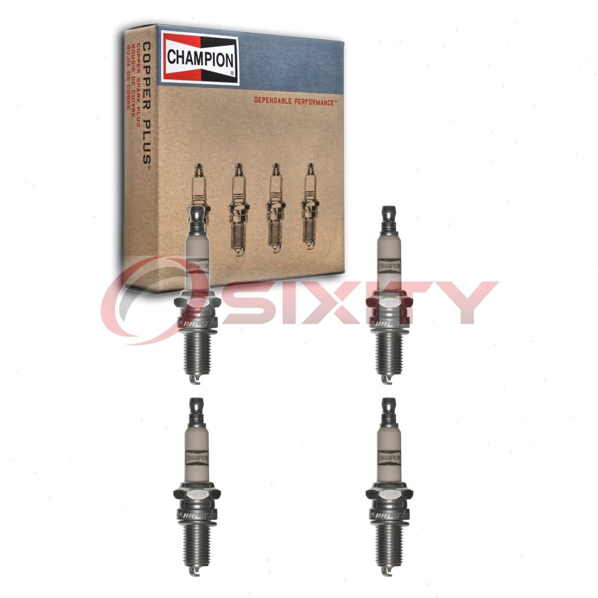 4 pc Champion PowerSport 8809-1 Spark Plugs for 8809 5329 Ignition Wire bq