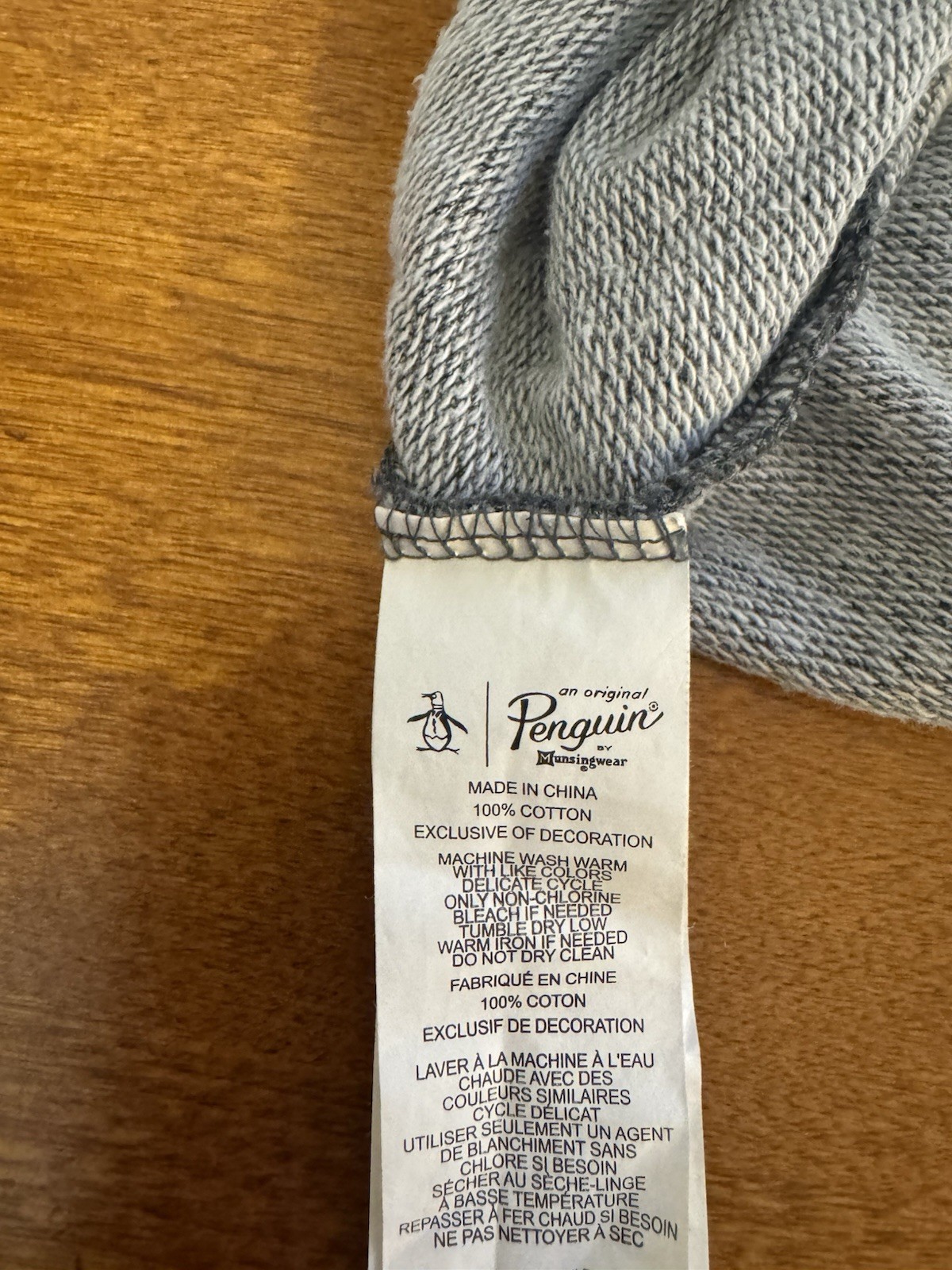 Original Penguin Small Solid Gray Long Sleeve Cre… - image 6