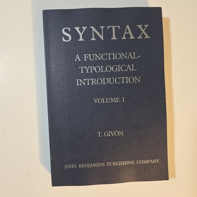 Syntax: A Functional-Typological Introduction, Volumes I by T. Givon, VG PB
