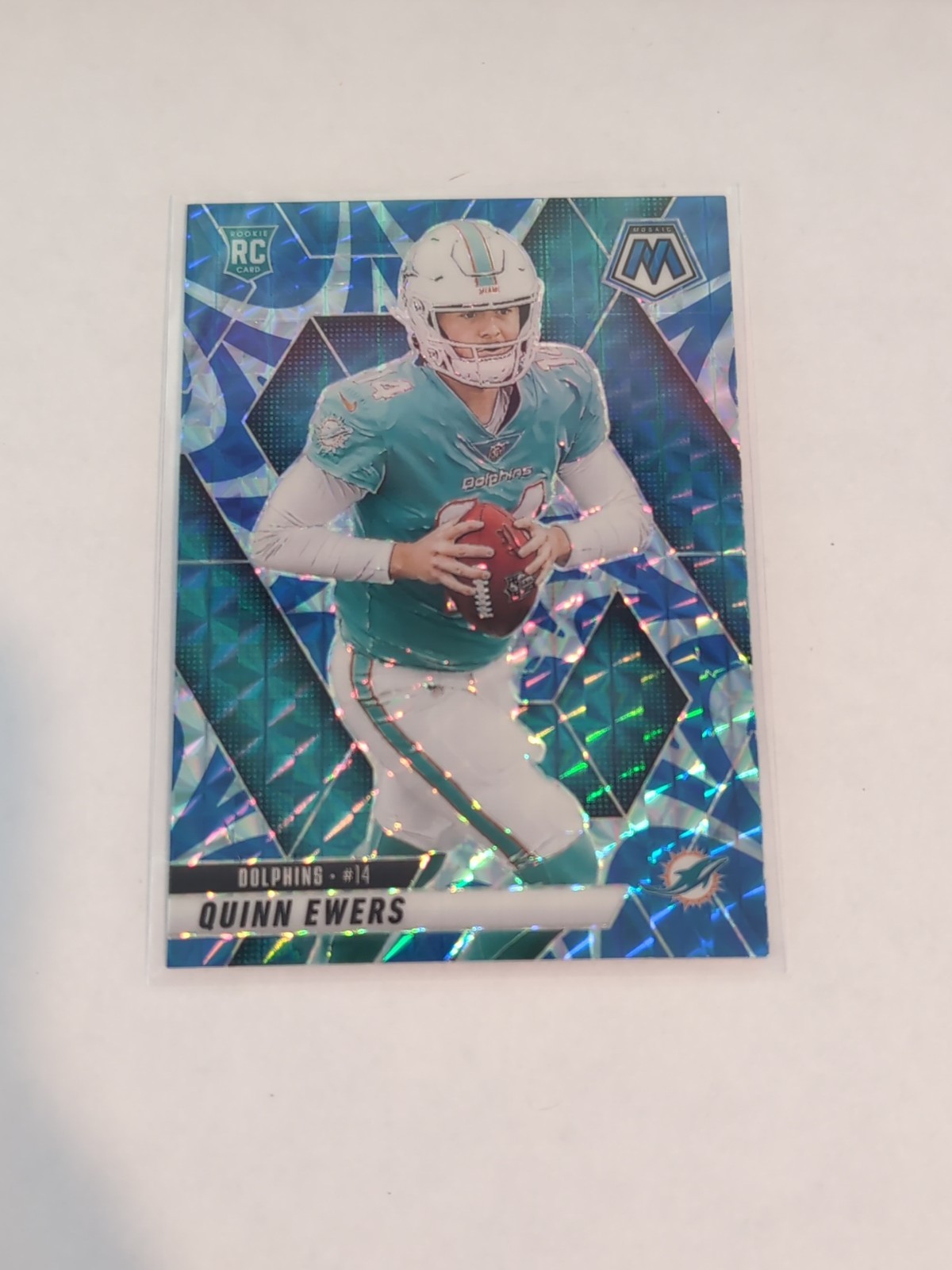 2025 Mosaic Quinn Ewers Blue Reactive RC #308 Miami Dolphins
