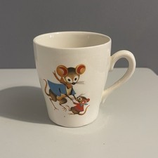 Vintage Keele Street Pottery Mug Mice Cheese KSP Staffordshire England Ceramic