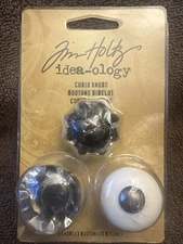 Tim Holtz idea-ology Metal Decorative Curio Knobs, Scrapbooking, 3-Piece Set