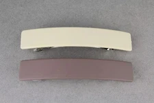 Brown Beige barrette set 2 thin skinny barrette hair clip accessory 3 1/8"