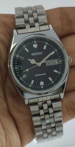 Vintage Seiko 5 Automatic Black Dial 6309 17J D/D Men Wristwatch "Stay Punctual"