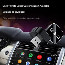 Wireless CarPlay Android Auto Mirror Link Adapter BT5.0 USB Plug & Play for Car 