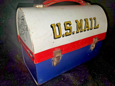1969 Vintage U.S. MAIL LUNCH BOX with Mr. Zip -Aladdin Industries No Thermos