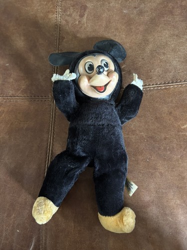 Antique Vintage Plush Mickey Mouse Doll Disney Woolikin Original MCM 1950-1960's