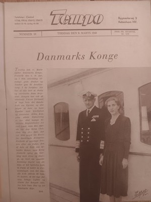 Tempo march 1948 frontcover danish king danish magazine vtg