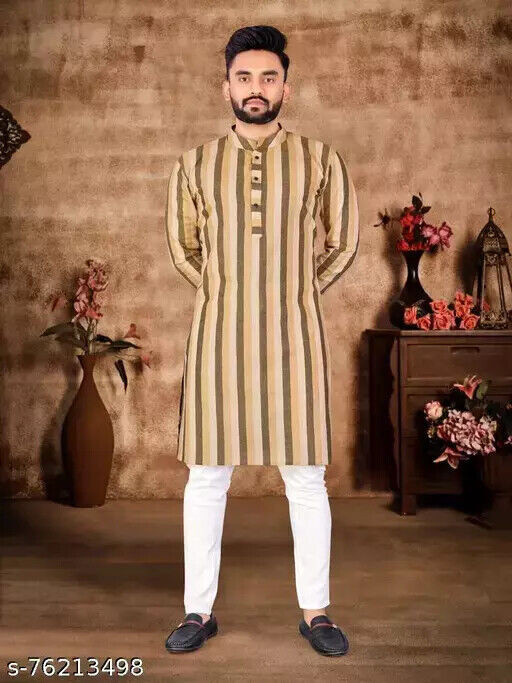 indian-bollywood-man-s-cotton-linen-yellow-linning-latest-men-kurta