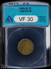 1909-S 1C Lincoln Wheat Cent ANACS VF 30