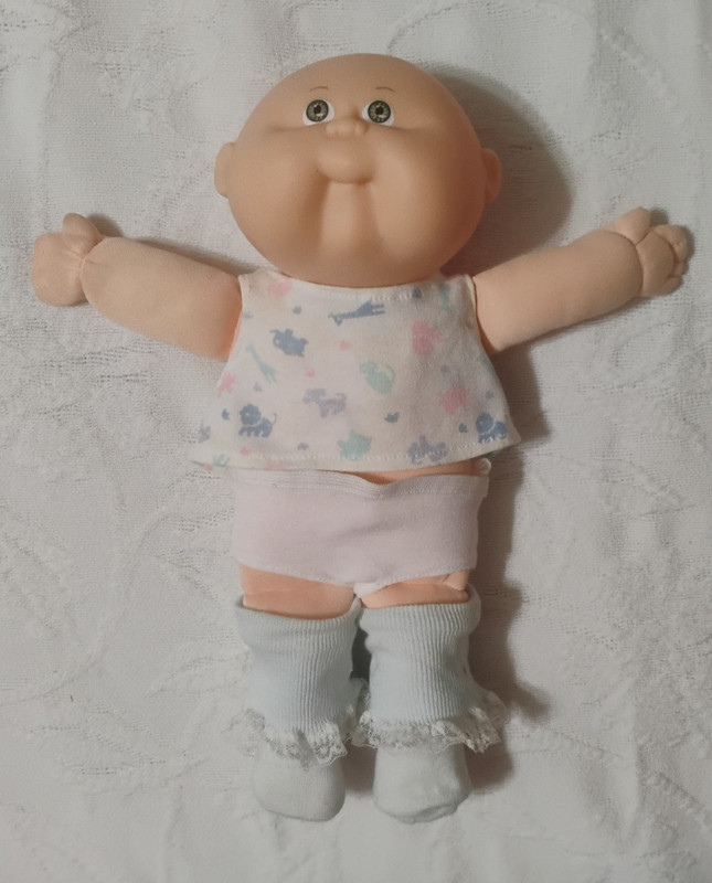 cabbage patch kids '91 Hasbro w/ faded tag HM 20 bald hazel eyes teal signature