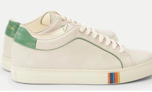 Paul Smith cream/ Beige Basso leather Sneakers shoes trainers UK8/ EU42 /US9 New - Picture 8 of 9
