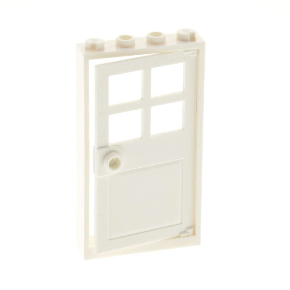 1x Lego Tür Rahmen 1x4x6 weiß Türblatt weiß Haus Fenster 60623 60596