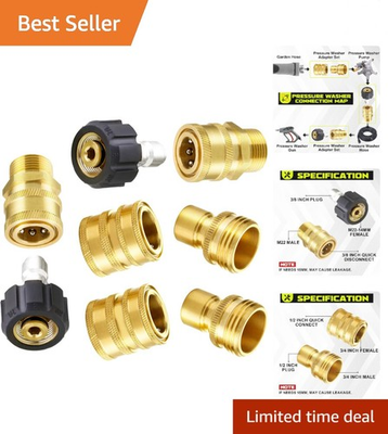 #ad Universal Pressure Washer Adapter Set M22 and 3 4 Inch Connectors 8 Pack $34.19