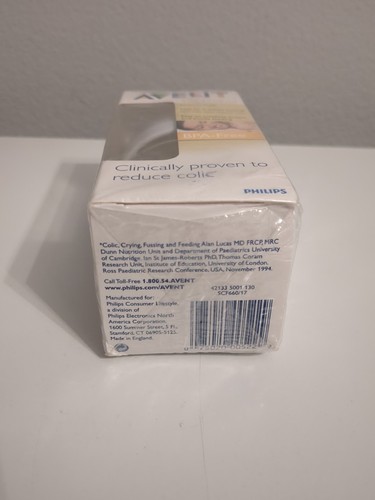 Philips Avent Anti-Colic Clear Plastic Baby Bottle 4oz Newborn 0m+ Flow Nipple - Picture 5 of 5