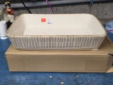 New Vietri Rectangle Baking Pan Baker Bamboo Design