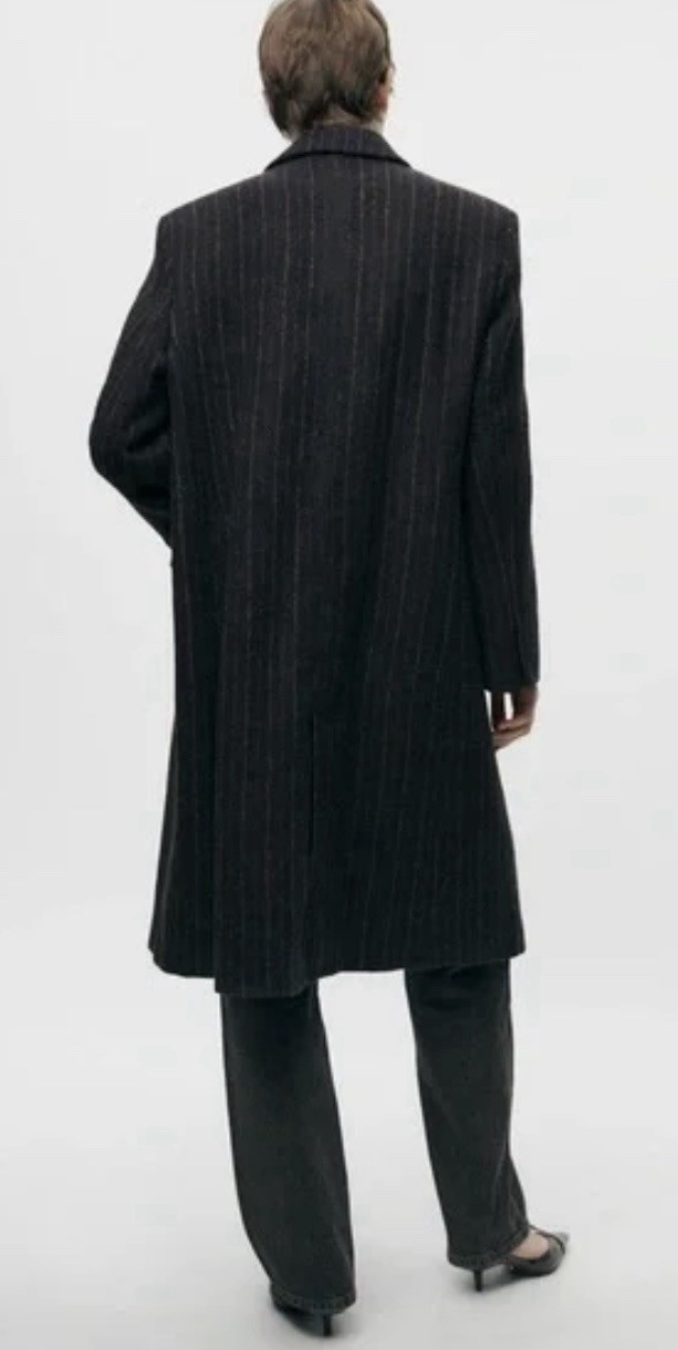 ZARA MANTECO 100percent WOOL STRIPED COAT ZW COLLECTION Size L NWT ❤️ image 2