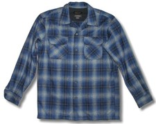 PENDLETON sz Medium The Original Board Shirt Blue Shadow Plaid Wool Flannel