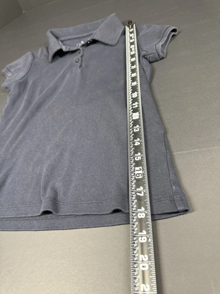 6 Girls Polo Shirts School Uniform Size M (10/12) Red & Navy Cat & Jack Look - Image 3 of 4