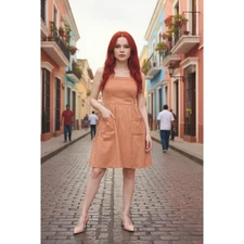 ModCloth Halter Ego Fit & Flare Resort Vacation Coastal Cowgirl Cruise Dress 