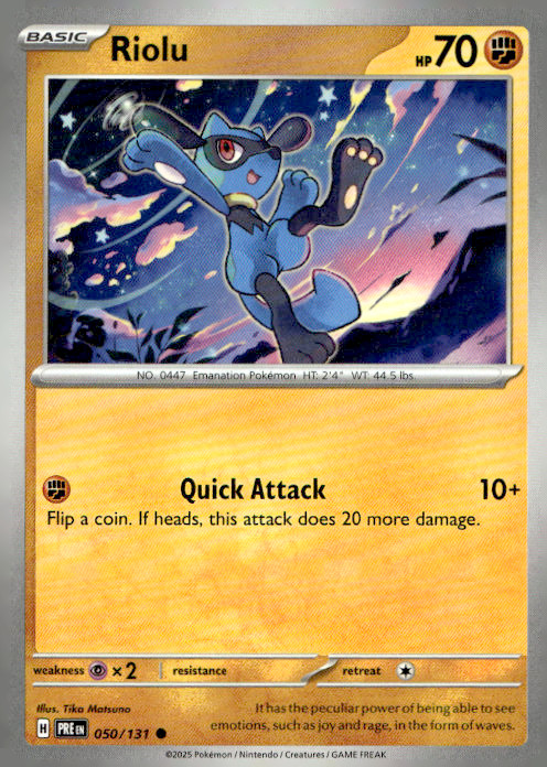 Riolu Common SV: Prismatic Evolutions 050/131 NM