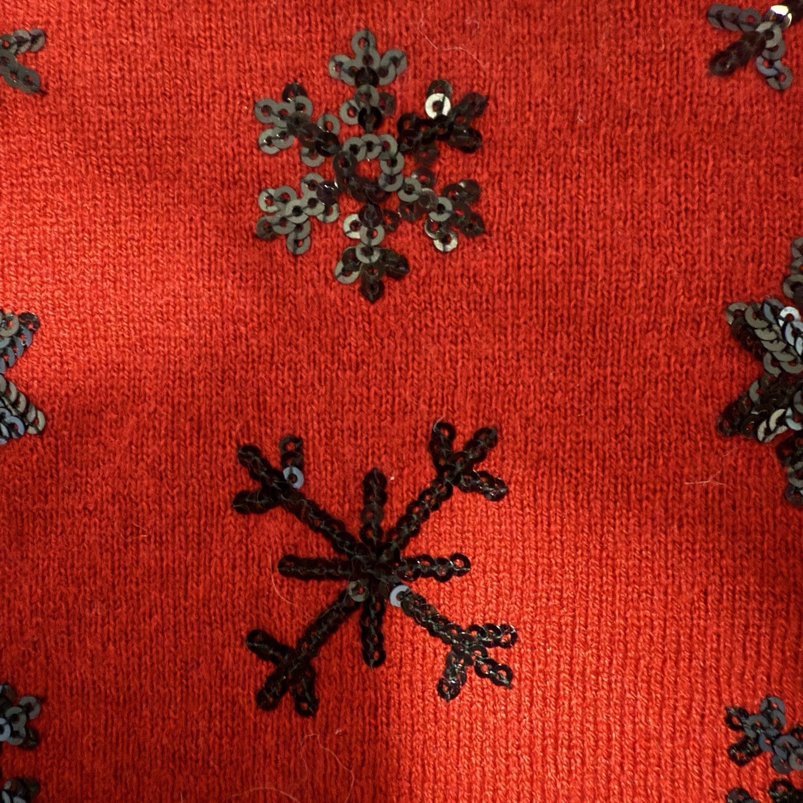 Talbots Lambswool Blend Snowflake Sequin Sweater … - image 5