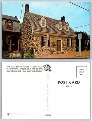 Old Stone House Edgar Allan Poe Museum Richmond VA Postcard 1970s