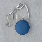 Civil War Reenactment Bulls Eye Metal Canteen Blue Wool Cover Cork Stopper