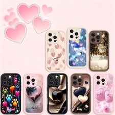 For iPhone 17 Pro Max 15 14 16e Custom Heart Shapes Soft Rubber Phone Case Cover