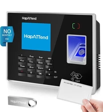 HapAttend Biometric Time Clock - Fingerprint Time Clocks for Employees RFID