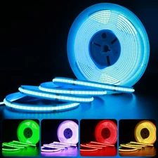 12V COB LED Strip Light,16.4ft RGB Flexible Dimmable LED Light Strip,576 LEDs...