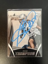 2015 R&S Shaq Thompson Signed Rookie Card In Person #163 Carolina Panthers . rookie card picture