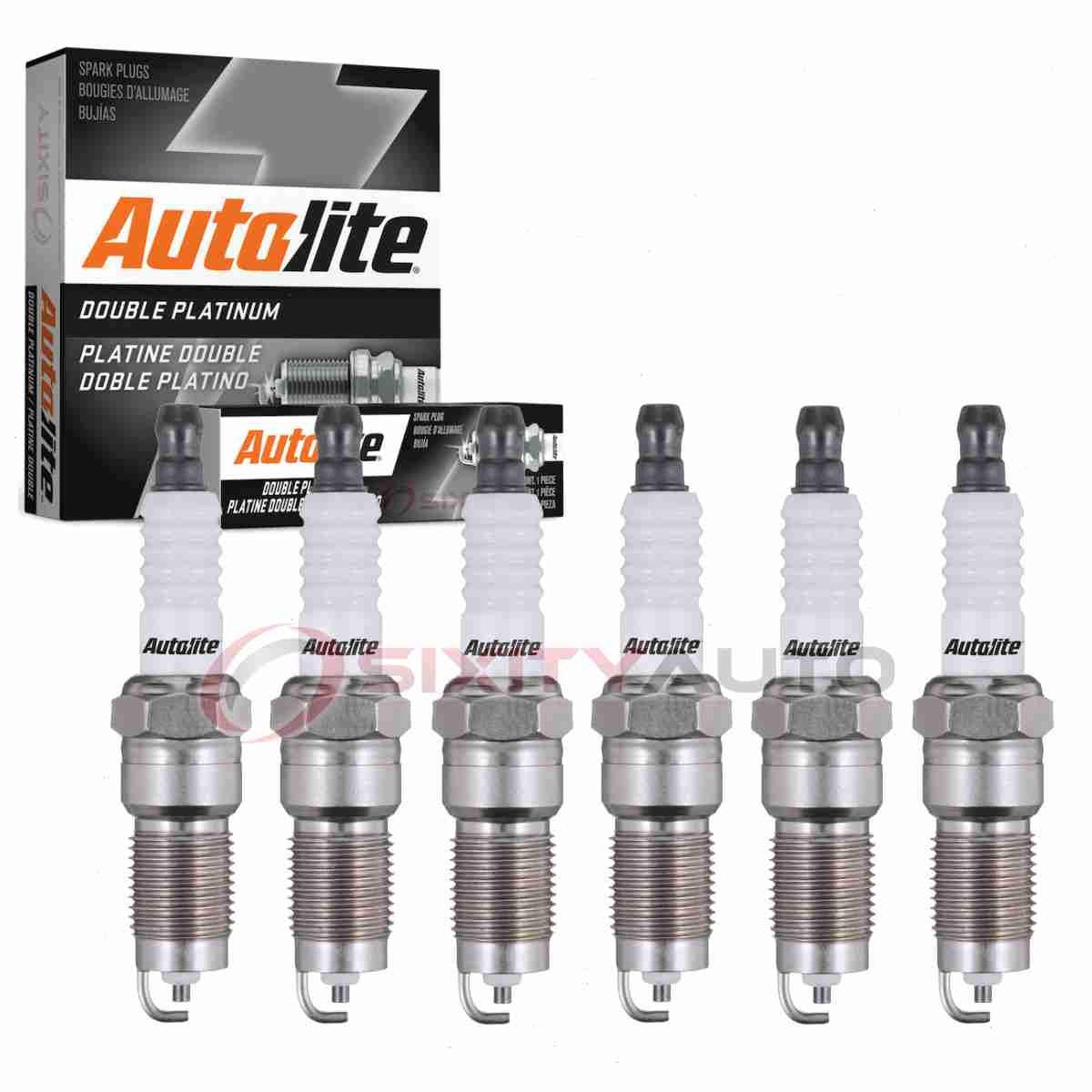 6 pc Autolite Double Platinum Spark Plugs for 1998-2002 Ford E-250 Econoline ft